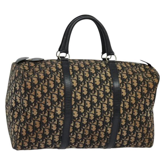 DIOR Trotter Canvas Boston Bag Navy Silver - Picture 1 of 12